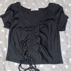 Black, love jay cropped t-shirt